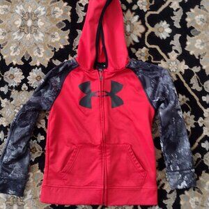 Under Armour Boys Red Hooded  Sweatshirt size 7